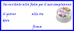 Inviti compleanno
